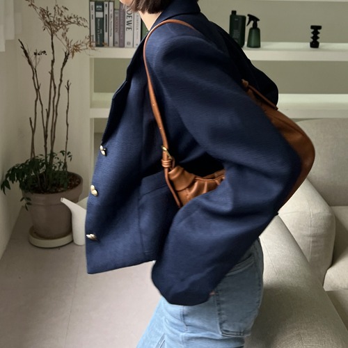 2컬러 하트뿅뿅 금장단추 어깨패드 크롭 봄가을 여성 자켓